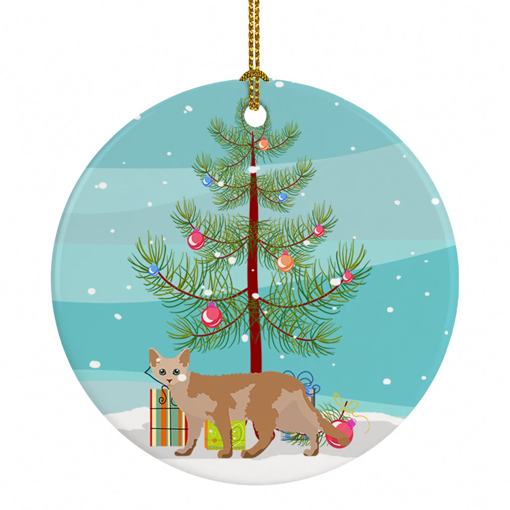 Devon Rex Cat Christmas Ceramic Ornament Christmas Tree Hanging Decorations for Home Christmas Holiday, Party, Gift, 3 in, Multicolor