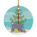 Don Sphynx Cat Christmas Ceramic Ornament Christmas Tree Hanging Decorations for Home Christmas Holiday, Party, Gift, 3 in, Multicolor