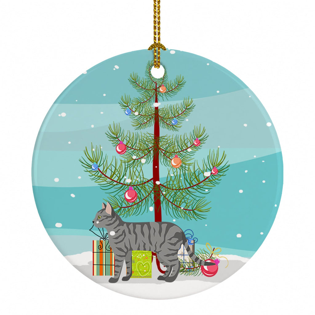 Dragon Li Cat Christmas Ceramic Ornament Christmas Tree Hanging Decorations for Home Christmas Holiday, Party, Gift, 3 in, Multicolor