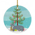 Dwelf Cat Christmas Ceramic Ornament Christmas Tree Hanging Decorations for Home Christmas Holiday, Party, Gift, 3 in, Multicolor