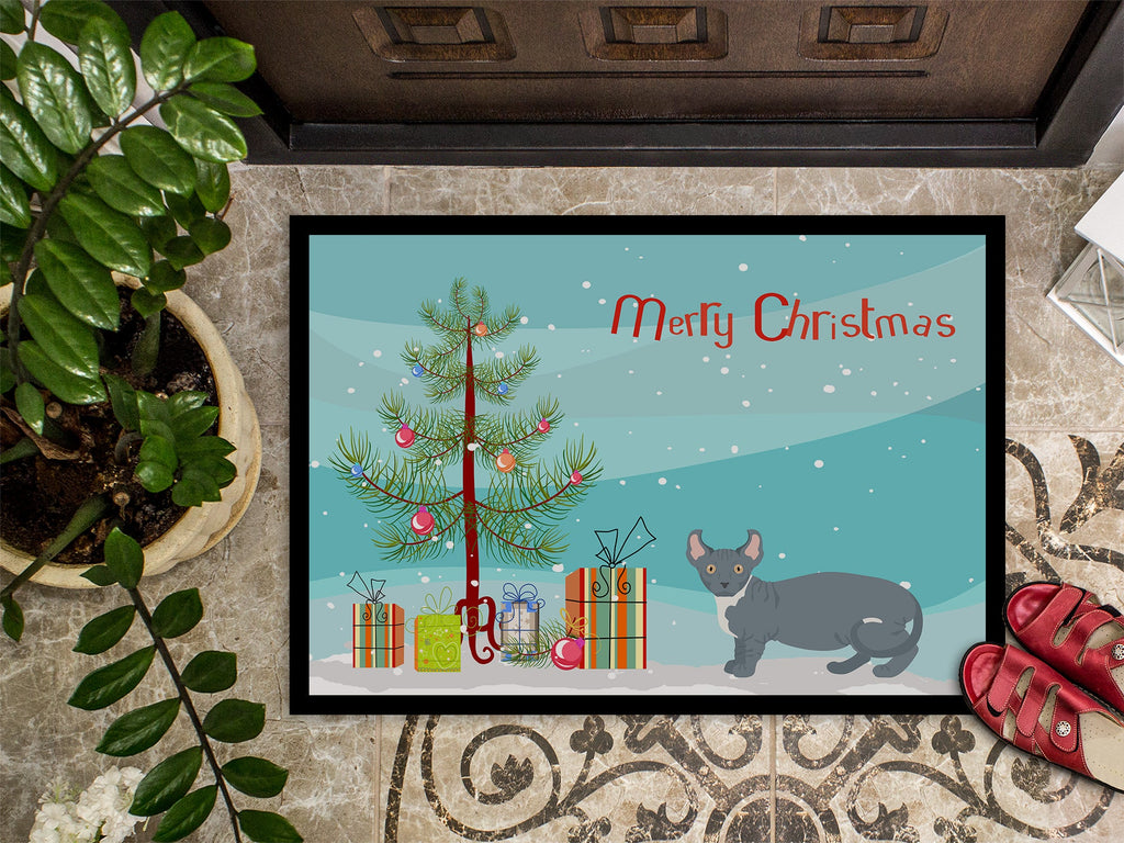 Dwelf Cat Christmas Doormat Indoor Outdoor 18H X 27W Front Door Mat Rugs for Entryway, Non Slip Washable