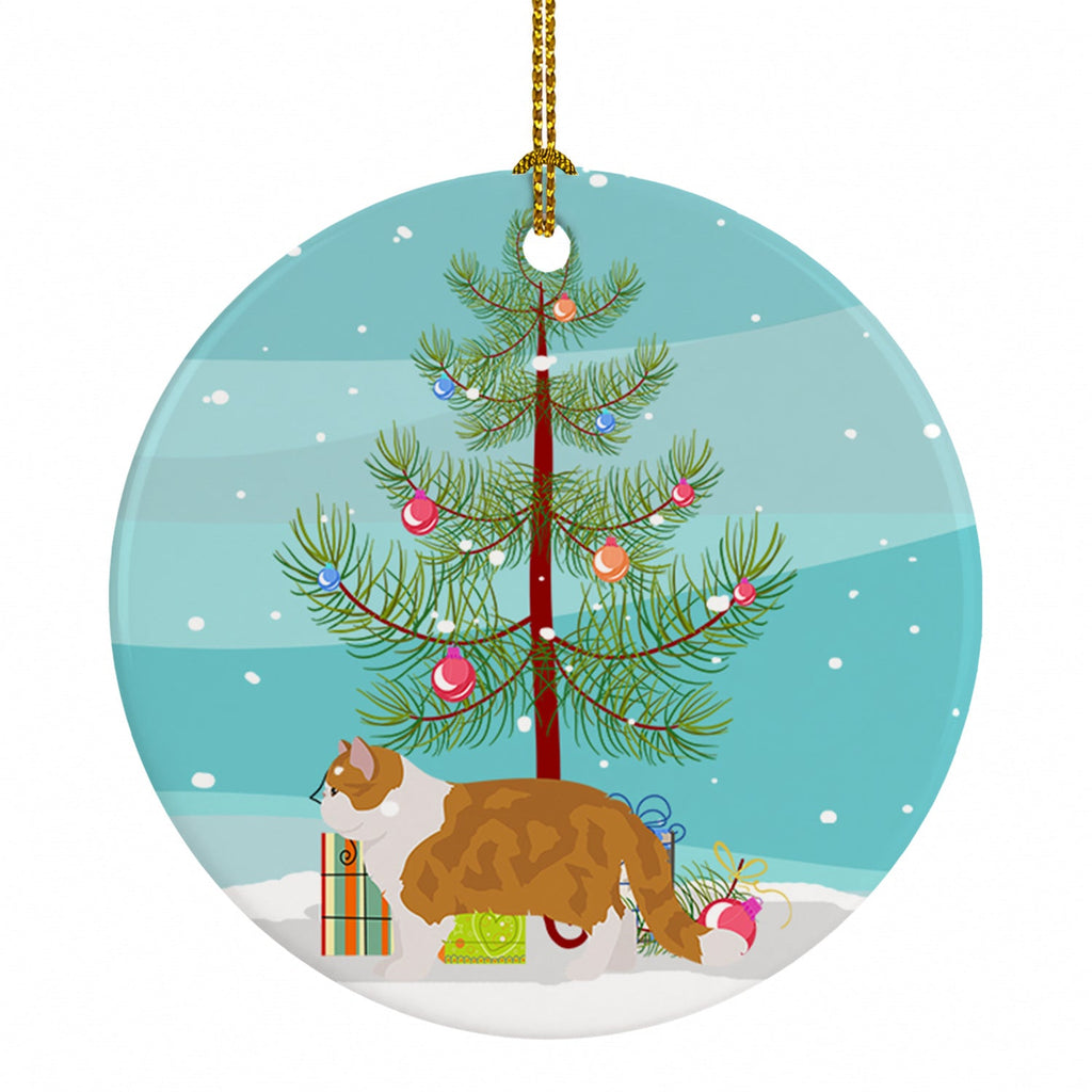 Exotic Shorthair Cat Christmas Ceramic Ornament Christmas Tree Hanging Decorations for Home Christmas Holiday, Party, Gift, 3 in, Multicolor