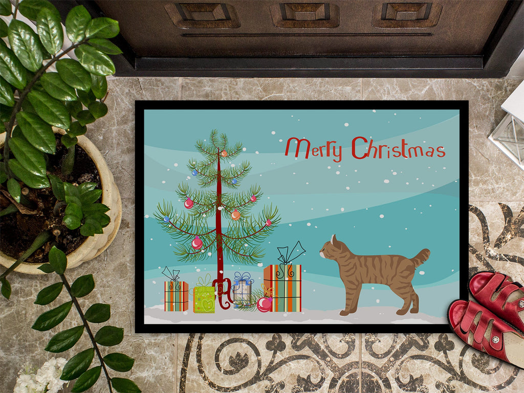 Highlander Lynx Cat Christmas Doormat Indoor Outdoor 24H X 36W Front Door Mat Rugs for Entryway, Non Slip Washable Low Pile,