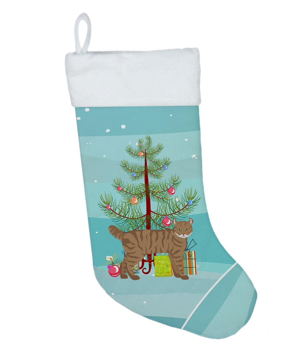 Highlander Lynx Cat Christmas Holiday Stocking Double-Sided Print, Polyester Suede,11x18, Made in USA