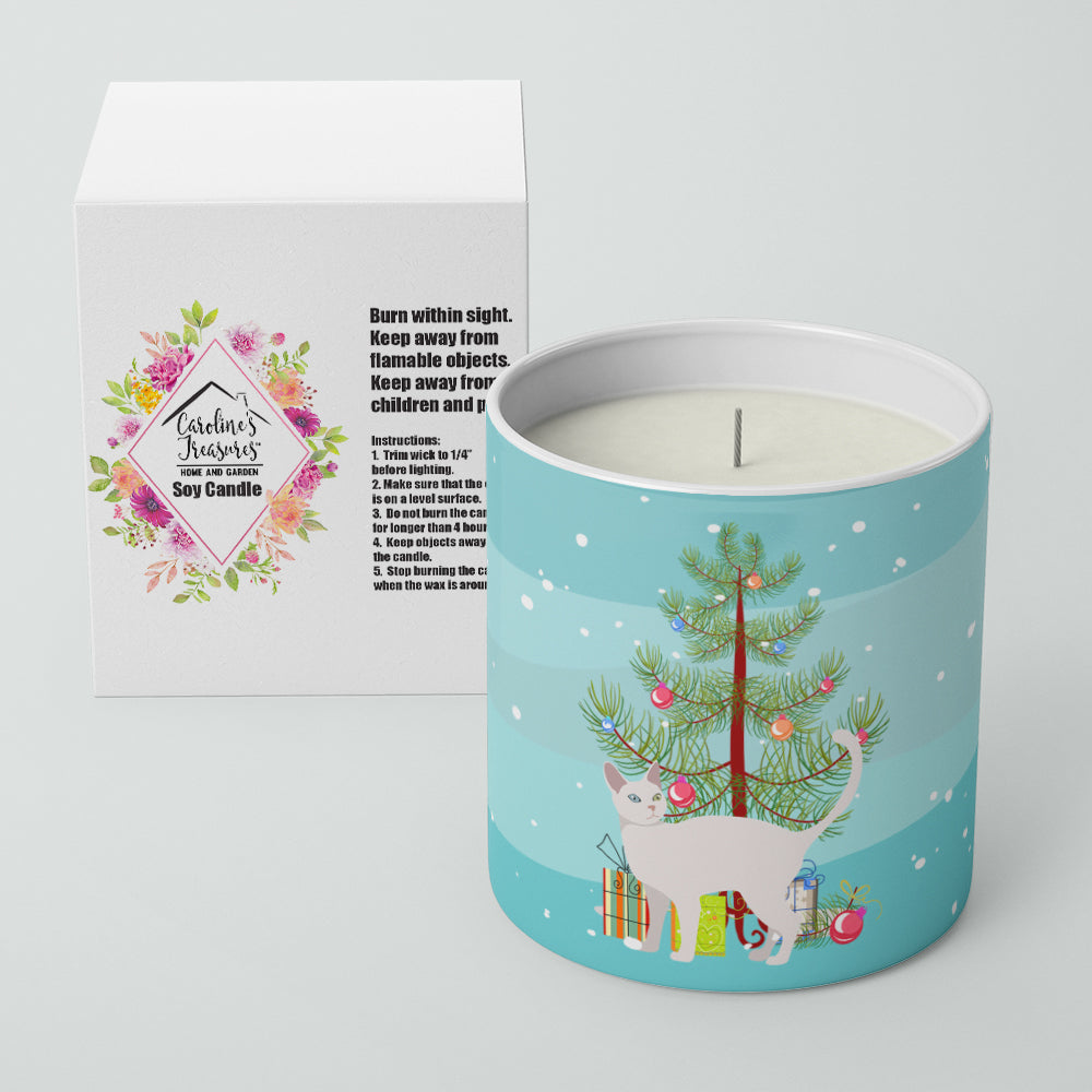 Khao Manee Cat Christmas Decorative Soy Candle Nature Soy Wax Essential Oil Home Decor Ideal for Bedroom Kitchen Bath Office Gift, 10 oz
