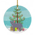 Korat Cat Christmas Ceramic Ornament Christmas Tree Hanging Decorations for Home Christmas Holiday, Party, Gift, 3 in, Multicolor