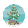 La Perm Cat Merry Christmas Ceramic Ornament Christmas Tree Hanging Decorations for Home Christmas Holiday, Party, Gift, 3 in, Multicolor