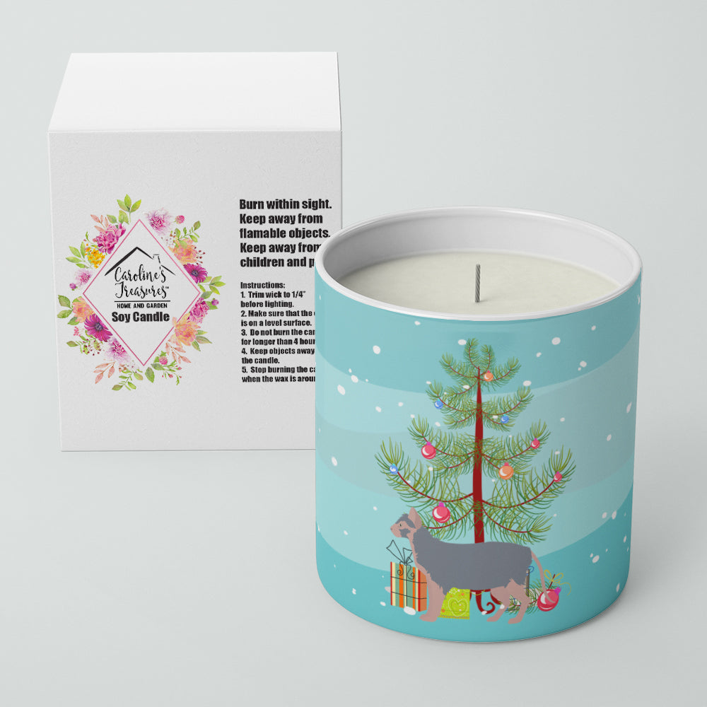 Lykoi Cat Merry Christmas Decorative Soy Candle Nature Soy Wax Essential Oil Home Decor Ideal for Bedroom Kitchen Bath Office Gift, 10 oz