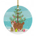 Manx Cat Christmas Ceramic Ornament Christmas Tree Hanging Decorations for Home Christmas Holiday, Party, Gift, 3 in, Multicolor