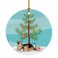 Munchkin Cat Christmas Ceramic Ornament Christmas Tree Hanging Decorations for Home Christmas Holiday, Party, Gift, 3 in, Multicolor