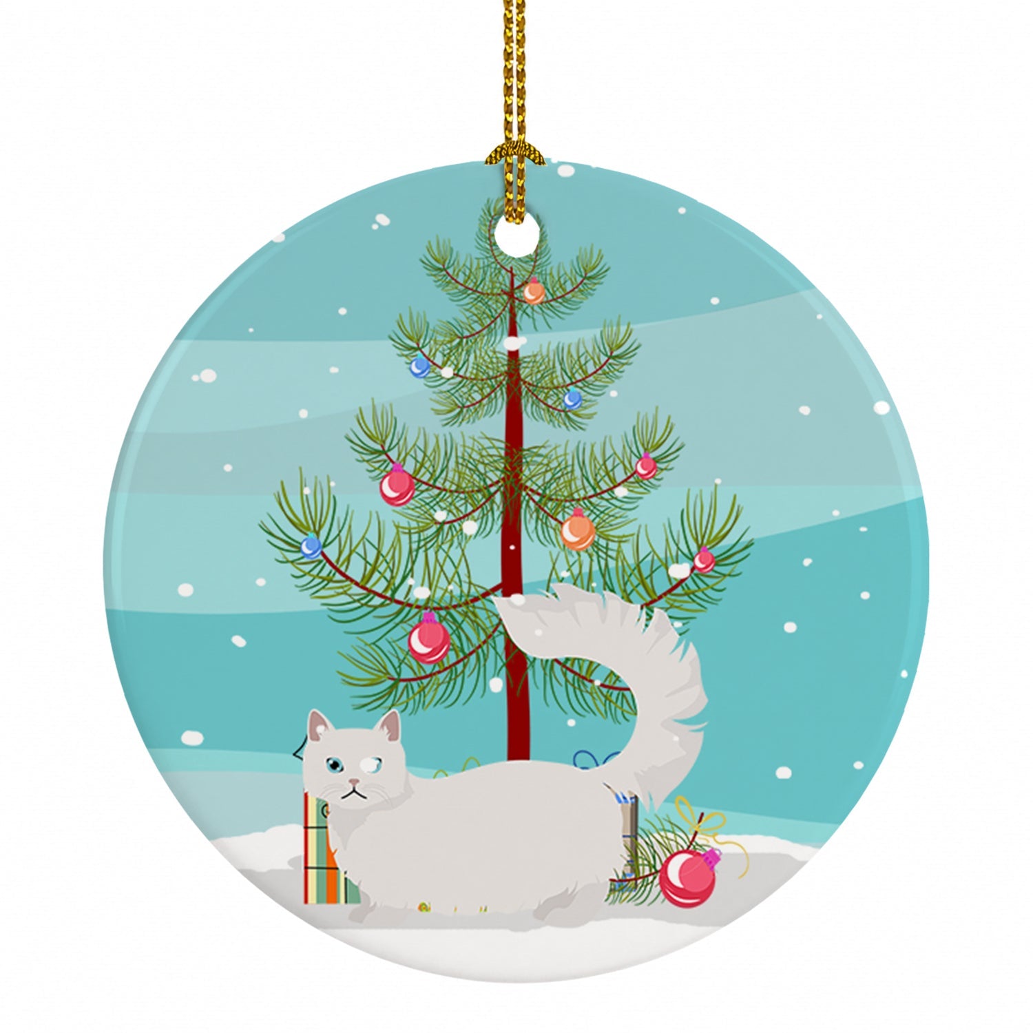 Napoleon Cat Christmas Ceramic Ornament Christmas Tree Hanging Decorations for Home Christmas Holiday, Party, Gift, 3 in, Multicolor