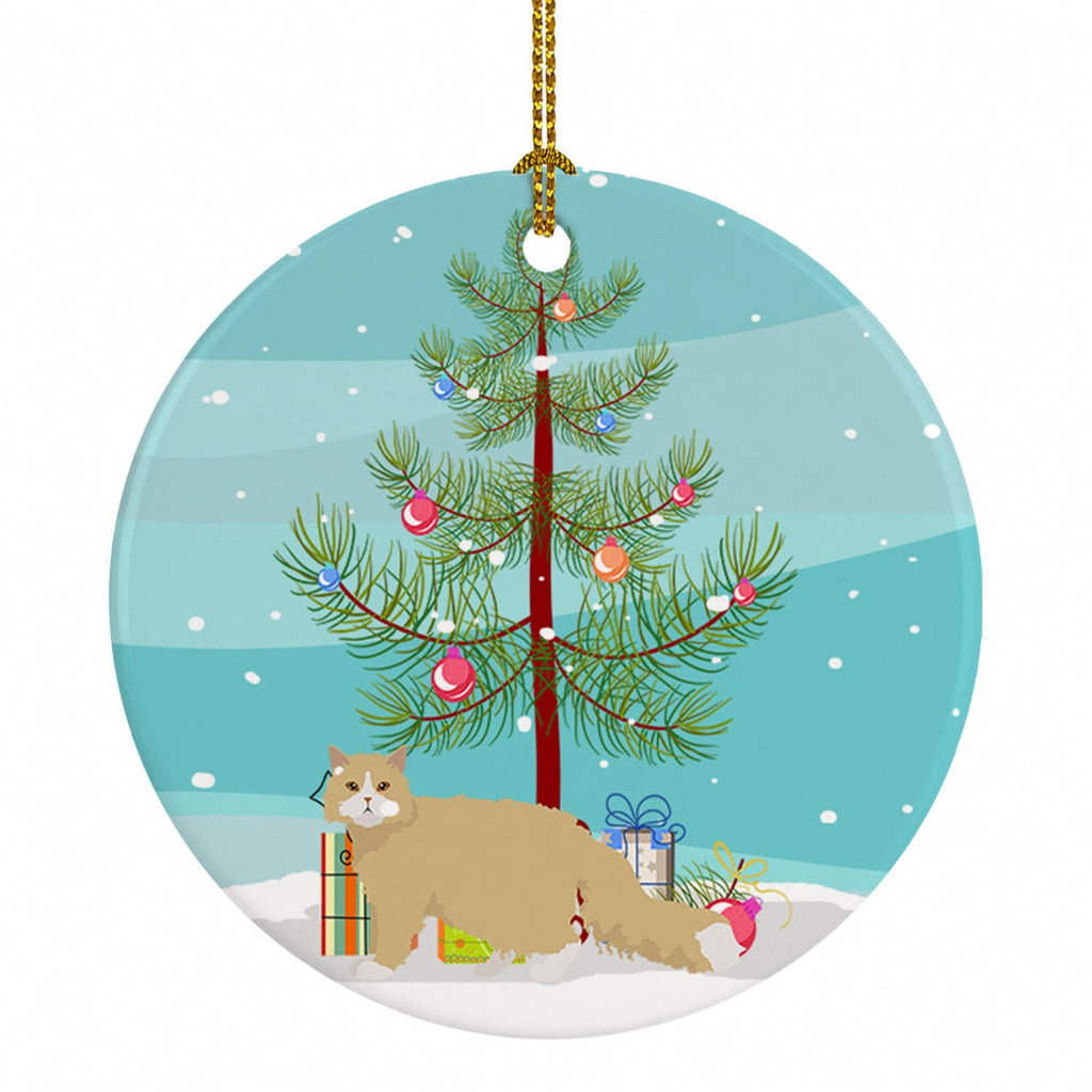 Oregon Rex Cat Christmas Ceramic Ornament Christmas Tree Hanging Decorations for Home Christmas Holiday, Party, Gift, 3 in, Multicolor