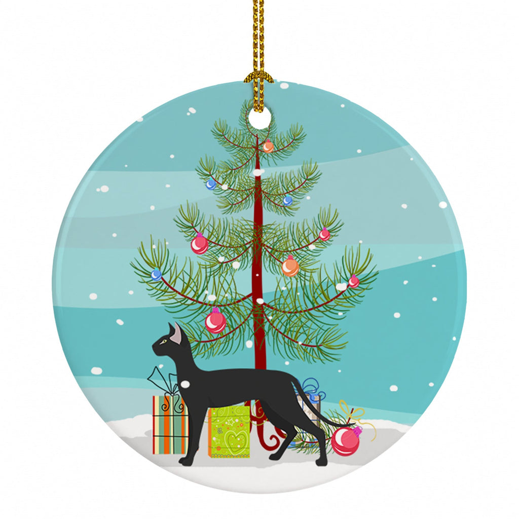 Oriental Shorthair Cat Christmas Ceramic Ornament Christmas Tree Hanging Decorations for Home Christmas Holiday, Party, Gift, 3 in, Multicolor