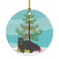 Black Persian Traditional Cat Christmas Ceramic Ornament Christmas Tree Hanging Decorations for Home Christmas Holiday, Party, Gift, 3 in, Multicolor