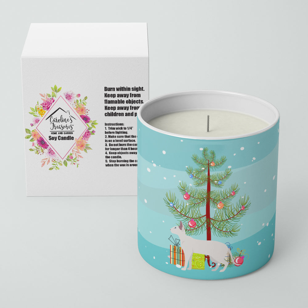 Peterbald Cat Christmas Decorative Soy Candle Nature Soy Wax Essential Oil Home Decor Ideal for Bedroom Kitchen Bath Office Gift, 10 oz
