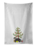 Poodle Cat Cat Christmas Kitchen Towel Set of 2 White Dish Towels Decorative Bathroom Hand towel for Hand, Face, Hair, Yoga, Tea, Dishcloth, 19 X 28", White