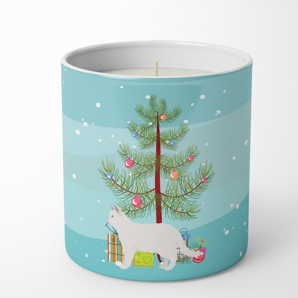 Poodle Cat Cat Christmas Decorative Soy Candle Nature Soy Wax Essential Oil Home Decor Ideal for Bedroom Kitchen Bath Office Gift, 10 oz