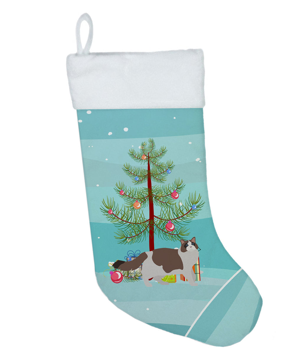 Ragdoll Cat  Christmas Holiday Stocking Double-Sided Print, Polyester Suede,11x18, Made in USA
