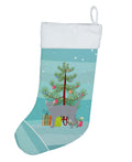 Russian Blue Cat Christmas Holiday Stocking Double-Sided Print, Polyester Suede,11x18, Made in USA