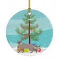 Siamese Traditional Cat Christmas Ceramic Ornament Christmas Tree Hanging Decorations for Home Christmas Holiday, Party, Gift, 3 in, Multicolor