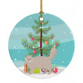 Siberian Forest Cat Christmas Ceramic Ornament Christmas Tree Hanging Decorations for Home Christmas Holiday, Party, Gift, 3 in, Multicolor