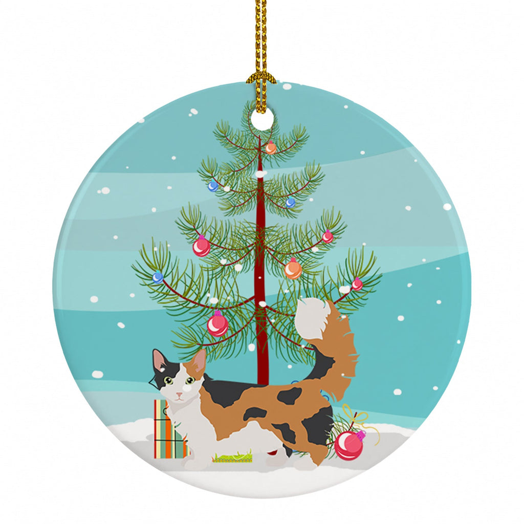 Skookum Cat Christmas Ceramic Ornament Christmas Tree Hanging Decorations for Home Christmas Holiday, Party, Gift, 3 in, Multicolor