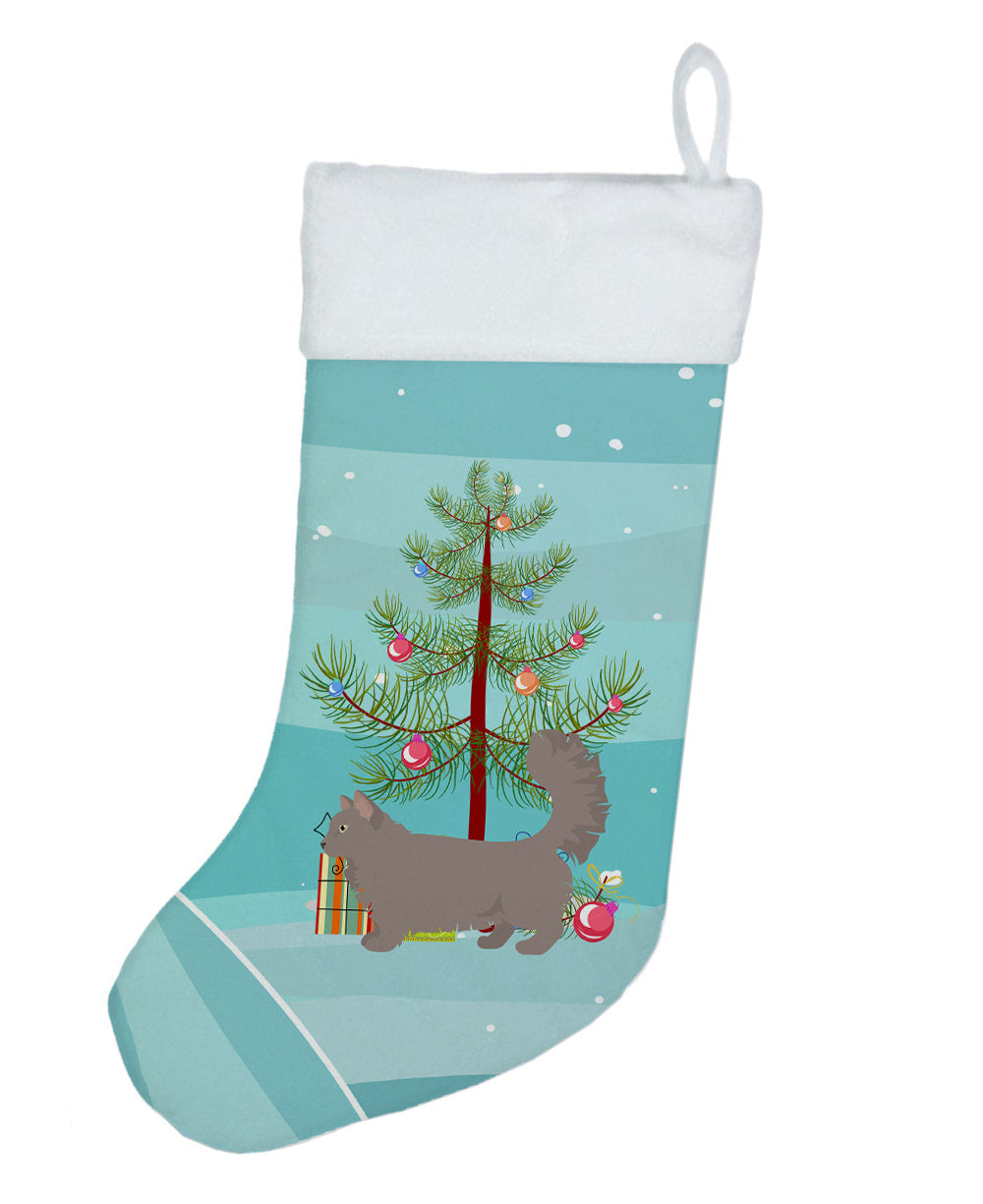 Skookum Cat Christmas Holiday Stocking Double-Sided Print, Polyester Suede,11x18, Made in USA