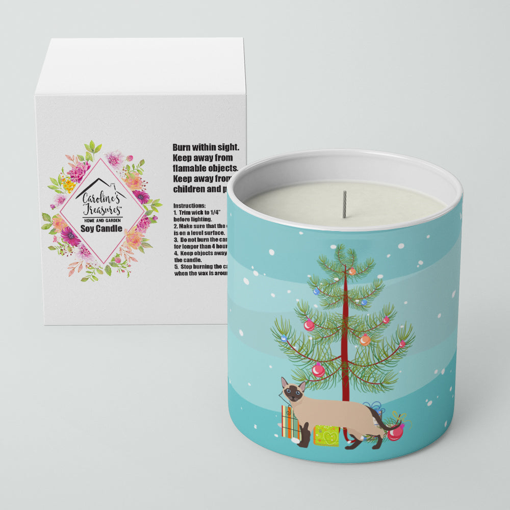 Tonkinese Cat Christmas Decorative Soy Candle Nature Soy Wax Essential Oil Home Decor Ideal for Bedroom Kitchen Bath Office Gift, 10 oz