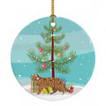 Toyger Cat Christmas Ceramic Ornament Christmas Tree Hanging Decorations for Home Christmas Holiday, Party, Gift, 3 in, Multicolor