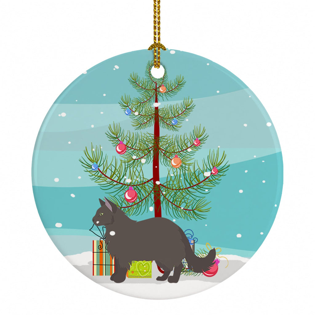 York Chocolate Cat Christmas Ceramic Ornament Christmas Tree Hanging Decorations for Home Christmas Holiday, Party, Gift, 3 in, Multicolor
