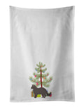 York Chocolate Cat Christmas Kitchen Towel Set of 2 White Dish Towels Decorative Bathroom Hand towel for Hand, Face, Hair, Yoga, Tea, Dishcloth, 19 X 28", White