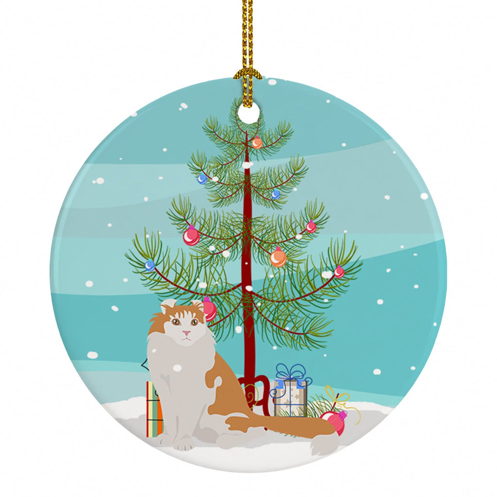 American Curl Cat Christmas Ceramic Ornament Christmas Tree Hanging Decorations for Home Christmas Holiday, Party, Gift, 3 in, Multicolor