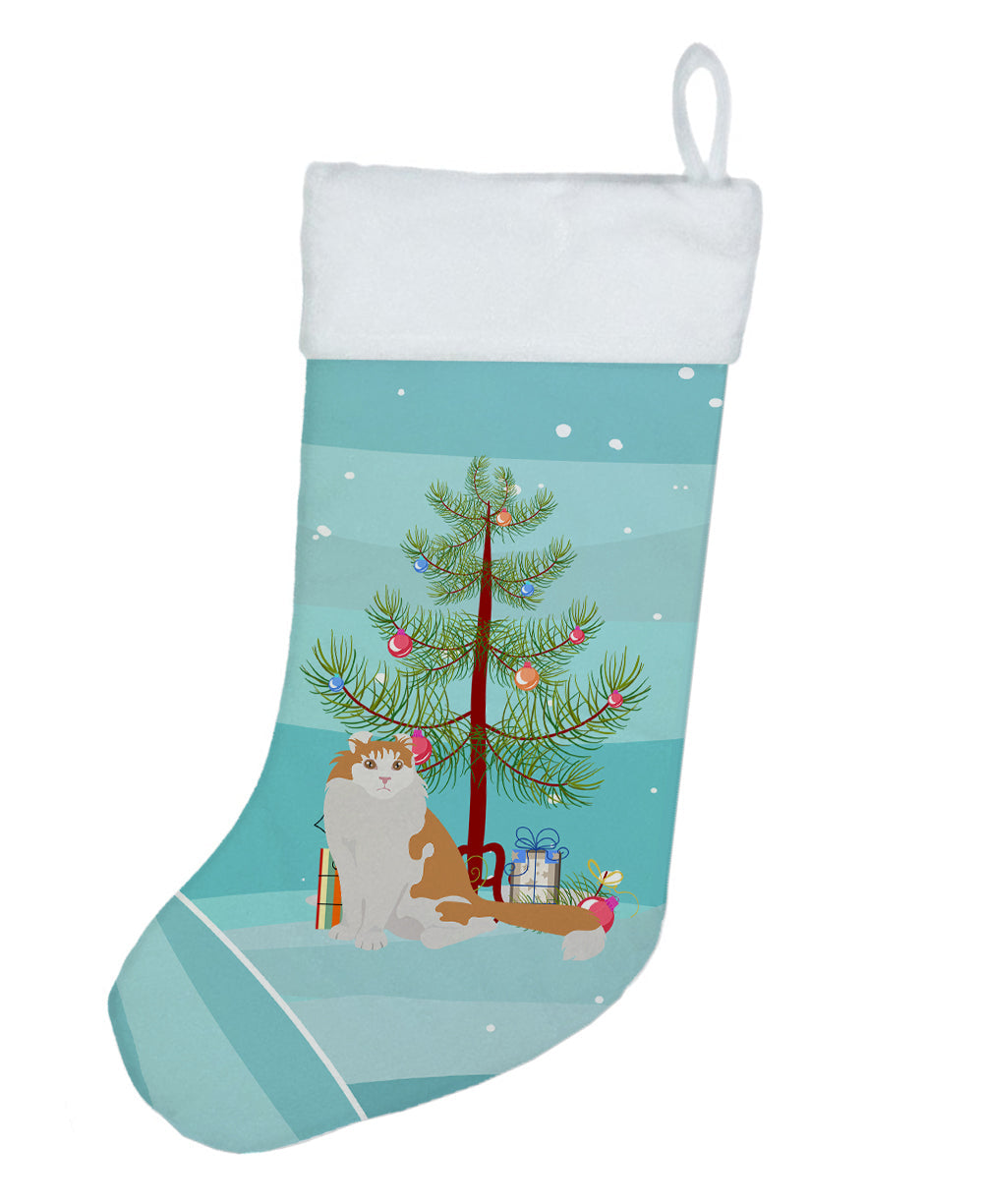 American Curl Cat Christmas Holiday Stocking Double-Sided Print, Polyester Suede,11x18, Made in USA