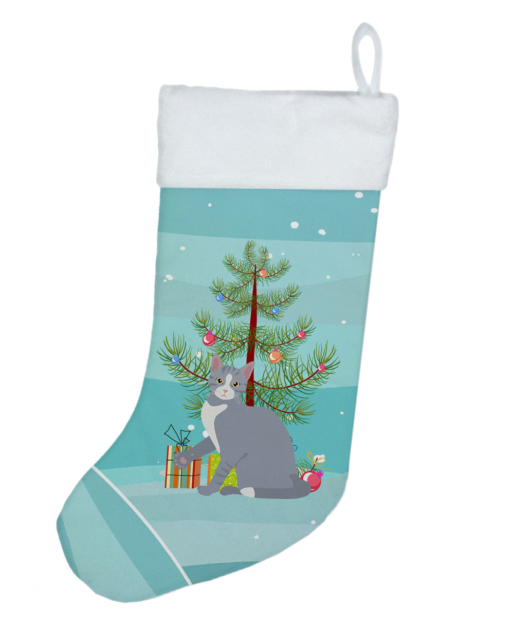 American Polydactyl Cat Christmas Holiday Stocking Double-Sided Print, Polyester Suede,11x18, Made in USA