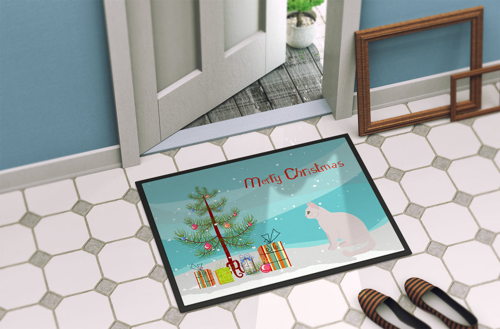 Burmilla Cat Christmas Doormat Indoor Outdoor 24H X 36W Front Door Mat Rugs for Entryway, Non Slip Washable Low Pile,