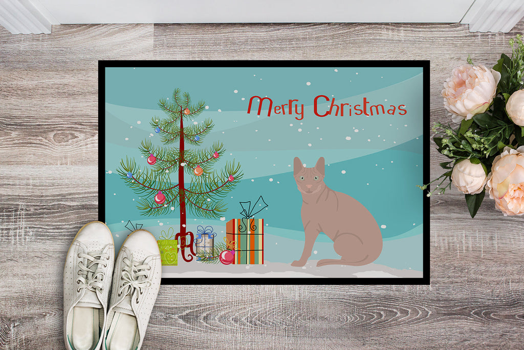 Don Sphynx Cat Christmas Doormat Indoor Outdoor 24H X 36W Front Door Mat Rugs for Entryway, Non Slip Washable Low Pile,