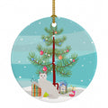 Khao Manee Cat Christmas Ceramic Ornament Christmas Tree Hanging Decorations for Home Christmas Holiday, Party, Gift, 3 in, Multicolor