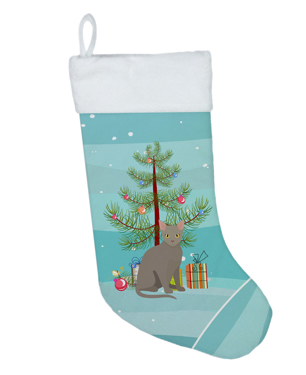Malayan Cat Christmas Holiday Stocking Double-Sided Print, Polyester Suede,11x18, Made in USA