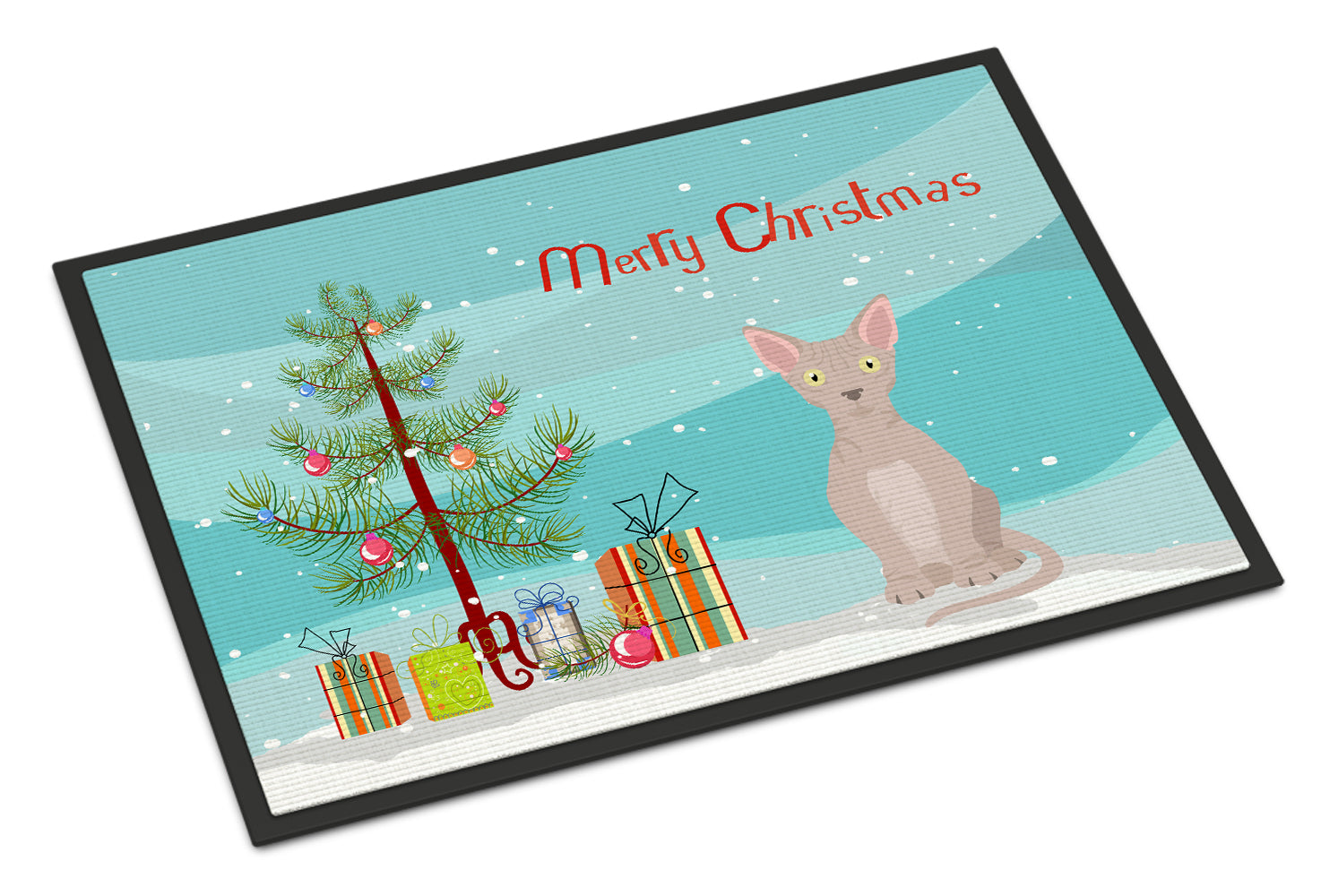 Minskin Cat Christmas Doormat Indoor Outdoor 18H X 27W Front Door Mat Rugs for Entryway, Non Slip Washable