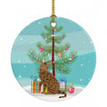 Ocicat Cat Christmas Ceramic Ornament Christmas Tree Hanging Decorations for Home Christmas Holiday, Party, Gift, 3 in, Multicolor