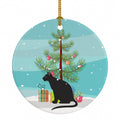 Ojos Azules Cat Christmas Ceramic Ornament Christmas Tree Hanging Decorations for Home Christmas Holiday, Party, Gift, 3 in, Multicolor