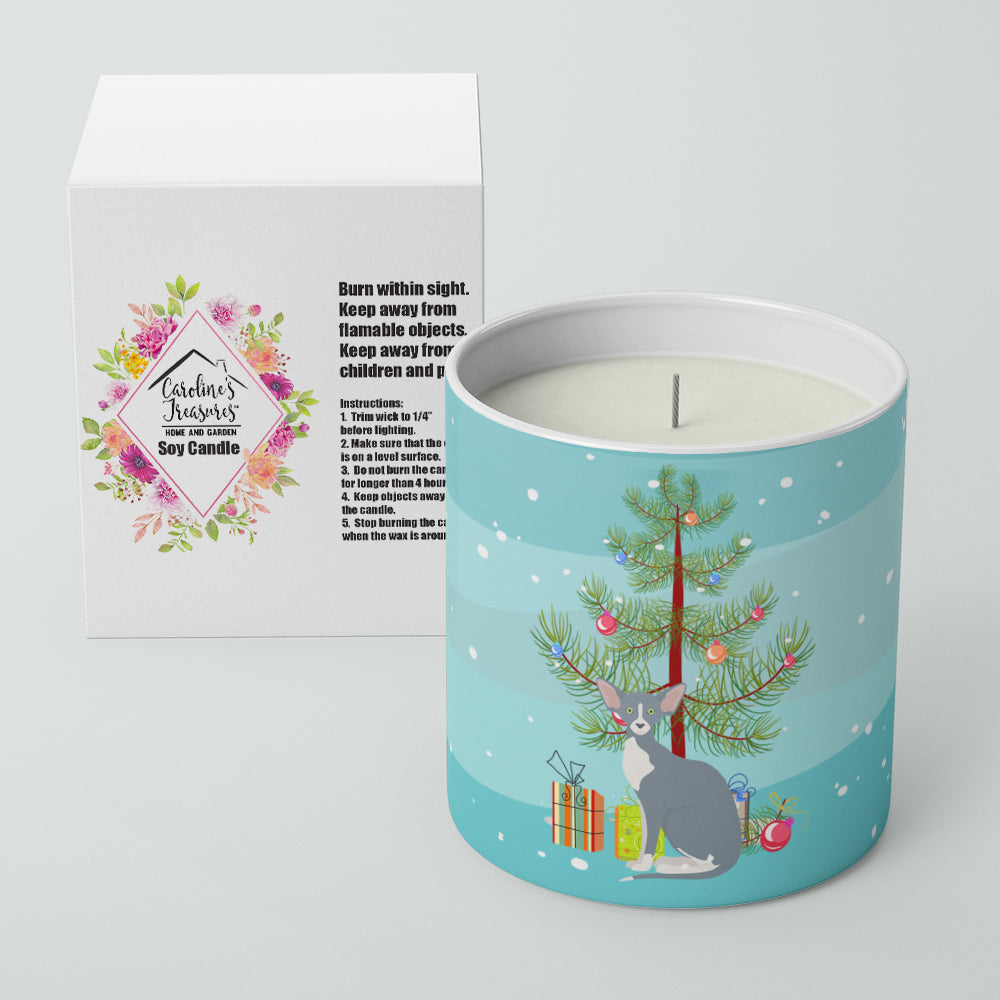 Peterbald Cat Merry Christmas Decorative Soy Candle Nature Soy Wax Essential Oil Home Decor Ideal for Bedroom Kitchen Bath Office Gift, 10 oz