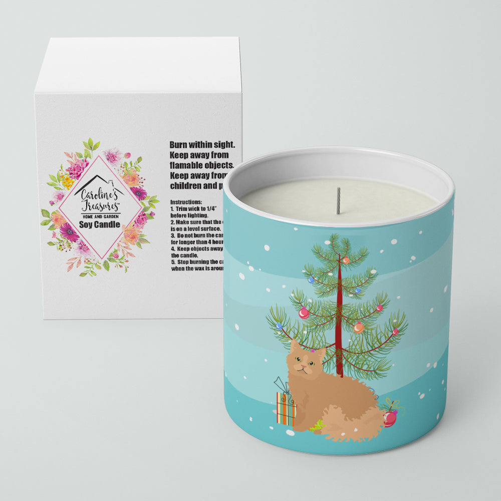 Selkirk Rex Cat Christmas Decorative Soy Candle Nature Soy Wax Essential Oil Home Decor Ideal for Bedroom Kitchen Bath Office Gift, 10 oz