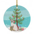 Siamese Modern Cat Christmas Ceramic Ornament Christmas Tree Hanging Decorations for Home Christmas Holiday, Party, Gift, 3 in, Multicolor