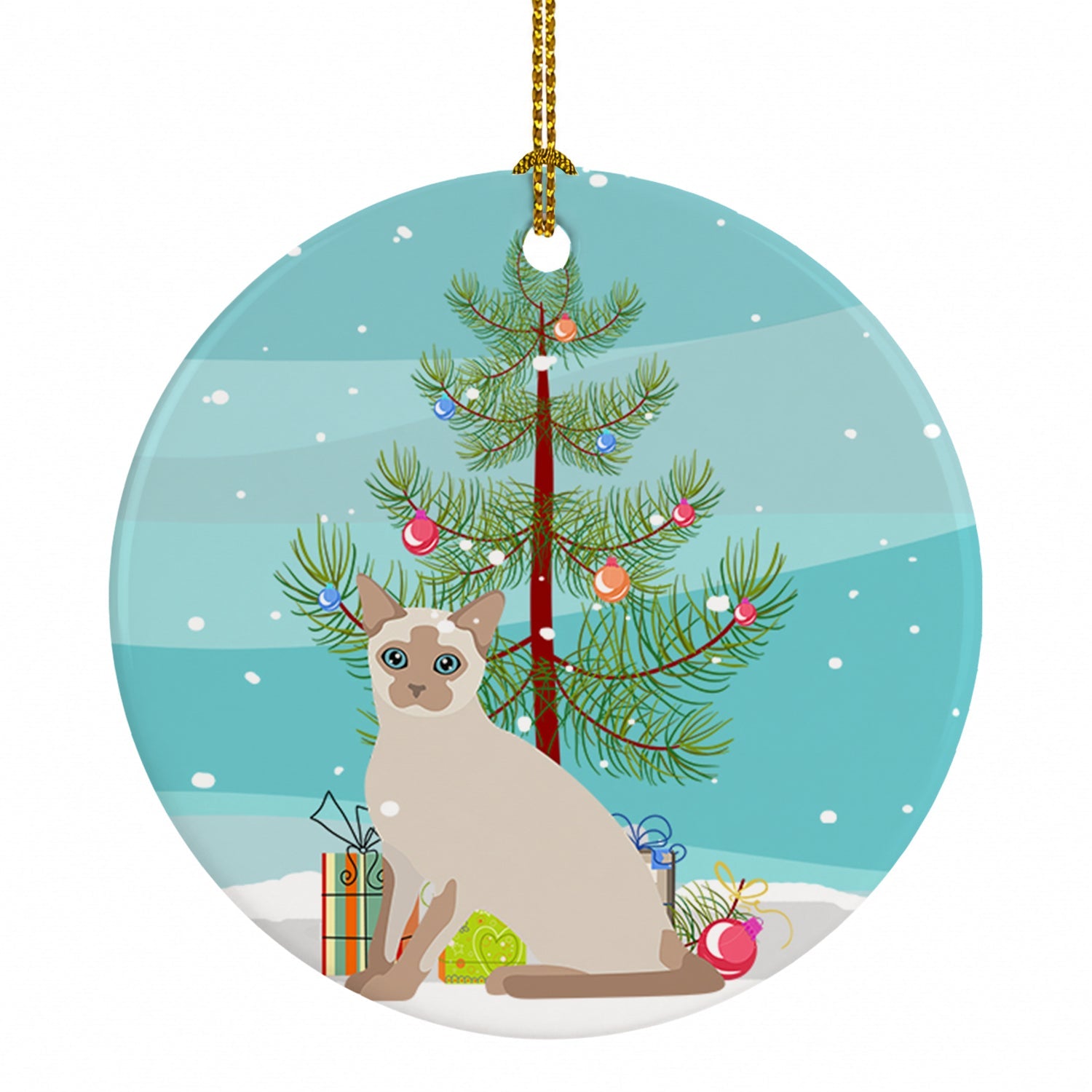 Tonkinese Cat Christmas Ceramic Ornament Christmas Tree Hanging Decorations for Home Christmas Holiday, Party, Gift, 3 in, Multicolor