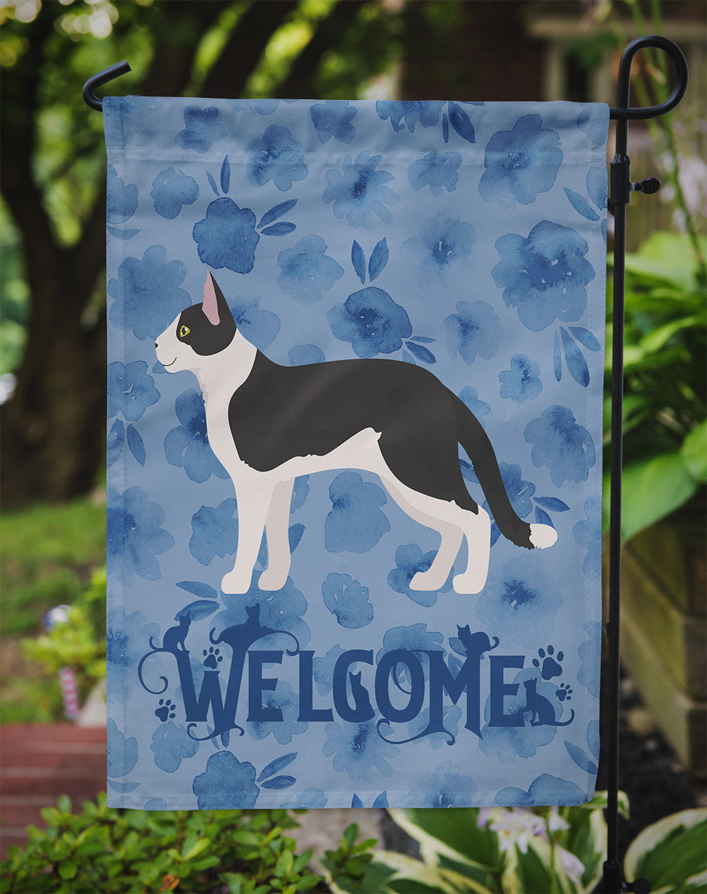 Bicolour Aegean Cat Welcome Garden Flag Mailbox Decorative Yard Banner Outside Patio Artwork for Flower Beds, Garden Size, Multicolor