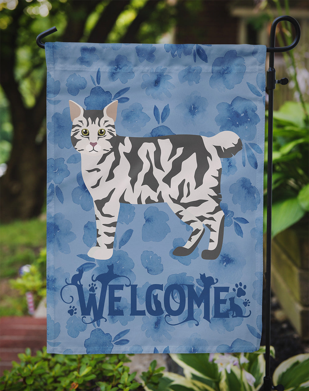 American Bobtail #1 Cat Welcome Garden Flag Mailbox Decorative Yard Banner Outside Patio Artwork for Flower Beds, Garden Size, Multicolor