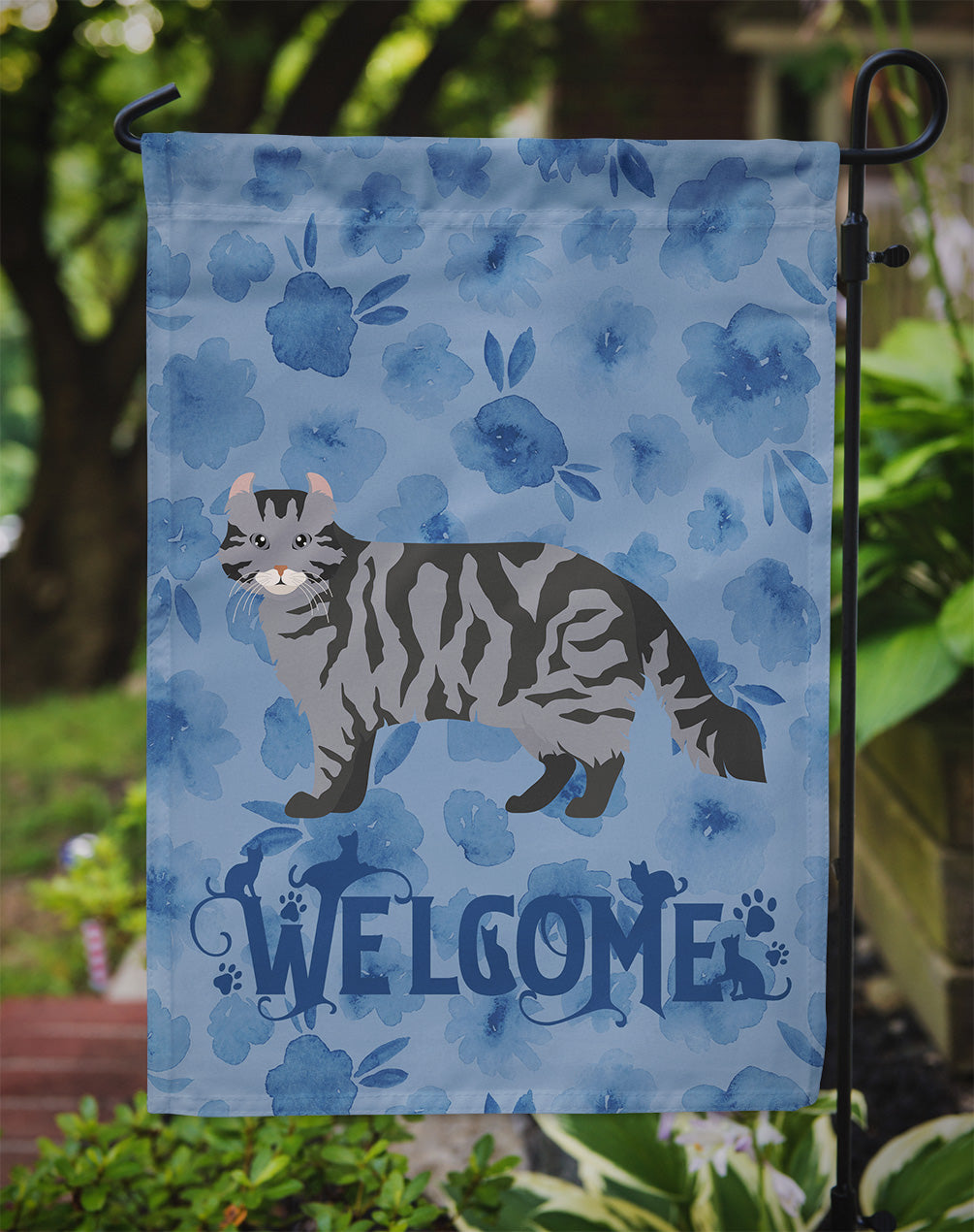 American Curl #1 Cat Welcome Garden Flag Mailbox Decorative Yard Banner Outside Patio Artwork for Flower Beds, Garden Size, Multicolor