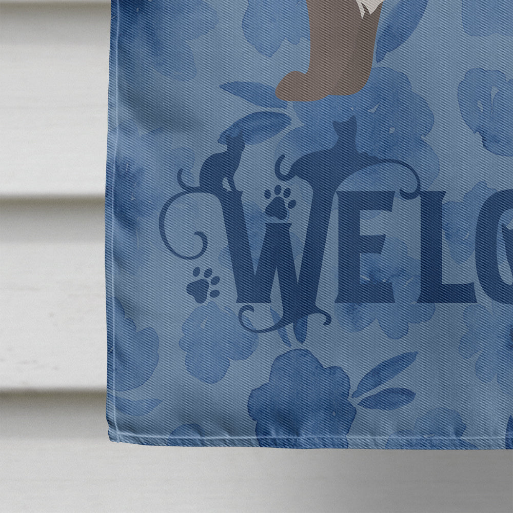 American Curl #2 Cat Welcome House Flag 28x40 Porch Sleeve Pole Decorative Outside Yard Banner Artwork Wall Hanging, Polyester