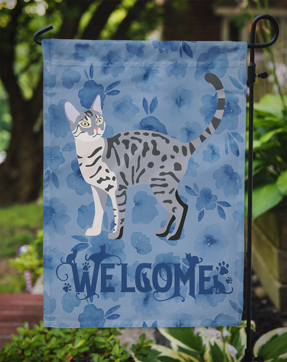 California Spangled #1 Cat Welcome Garden Flag Mailbox Decorative Yard Banner Outside Patio Artwork for Flower Beds, Garden Size, Multicolor